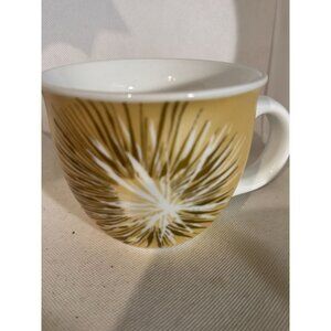 Starbucks 14 Oz Ceramic Mug Yellow Palm Design Microwave & Dishwasher Safe